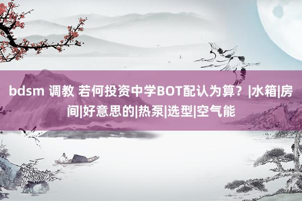 bdsm 调教 若何投资中学BOT配认为算？|水箱|房间|好意思的|热泵|选型|空气能
