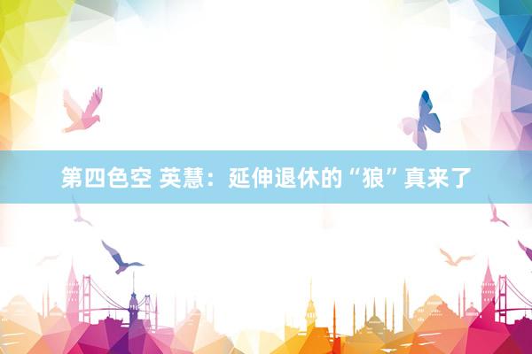 第四色空 英慧：延伸退休的“狼”真来了