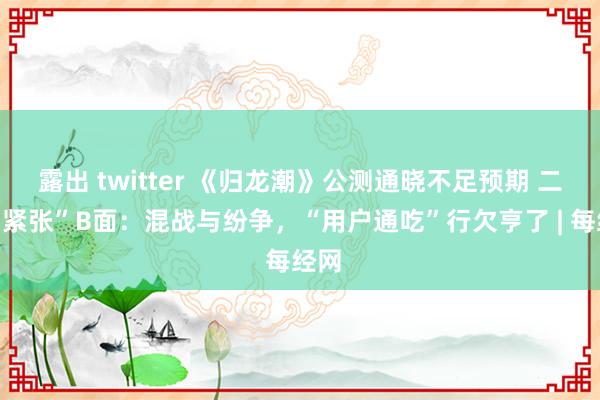 露出 twitter 《归龙潮》公测通晓不足预期 二游“紧张”B面：混战与纷争，“用户通吃”行欠亨了 | 每经网