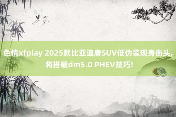 色情xfplay 2025款比亚迪唐SUV低伪装现身街头， 将搭载dm5.0 PHEV技巧!