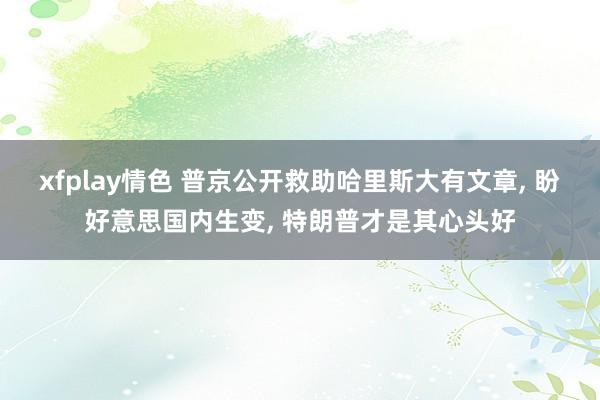 xfplay情色 普京公开救助哈里斯大有文章， 盼好意思国内生变， 特朗普才是其心头好