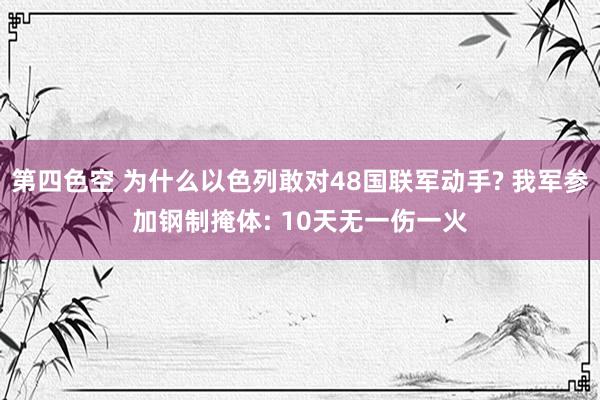 第四色空 为什么以色列敢对48国联军动手? 我军参加钢制掩体: 10天无一伤一火