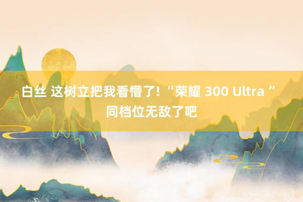 白丝 这树立把我看懵了! “荣耀 300 Ultra ” 同档位无敌了吧