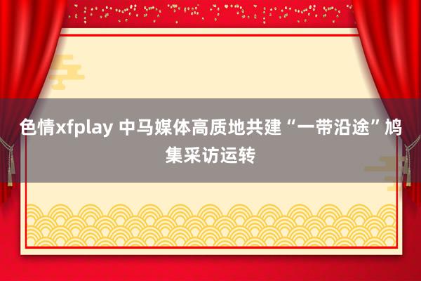色情xfplay 中马媒体高质地共建“一带沿途”鸠集采访运转